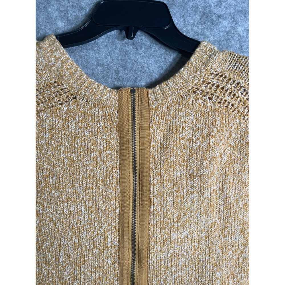 Abercrombie & Fitch Mustard Yellow Marled Knit Back Zip Sweater Womens Medium - Picture 12 of 14